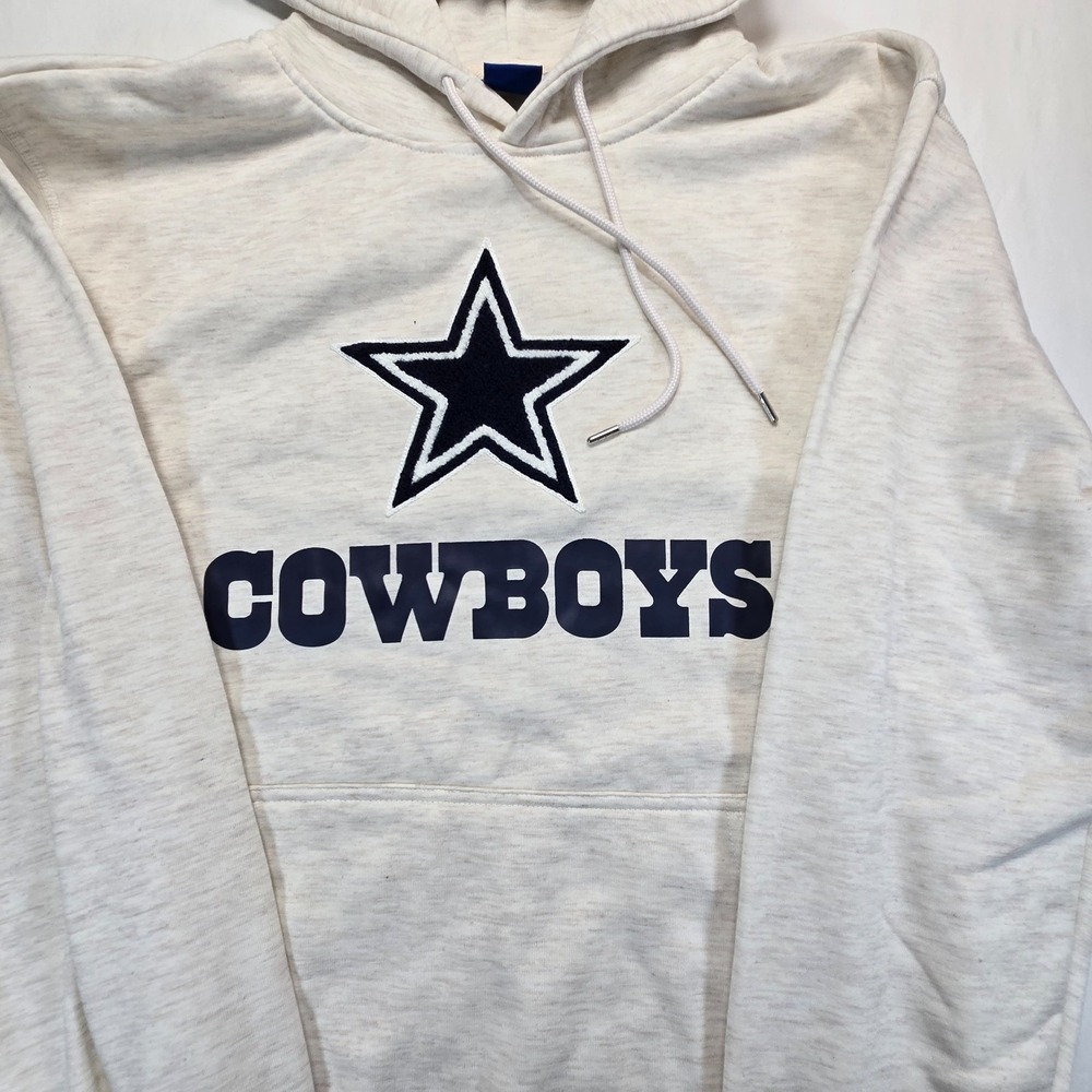 Dallas Cowboys NFL Hoodie Sweatshirt Oatmeal Cream Pullover Men's Size L New w T
